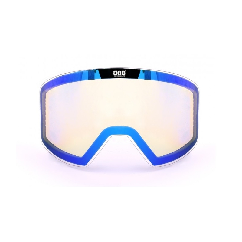 Szyba do gogli BOB żółta, niebieskie lustro s1: zerro, caution, peace, earth, roulette