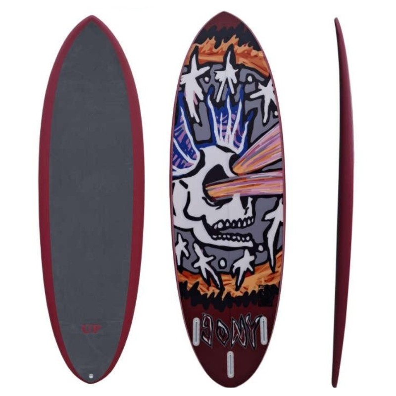 Deska surfingowa UP Gony HS Grey/Burgundy - 5´8 UŻYWANA