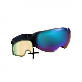Gogle snowboardowe Aphex KEPLER JR czarny mat z niebieską szybką REVO + szybka S1 + pasek