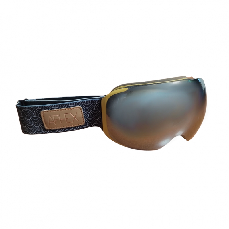 Snowboardbrille Aphex KEPLER musztardowy mat ze srebrną szybką + szybka S1 + pasek
