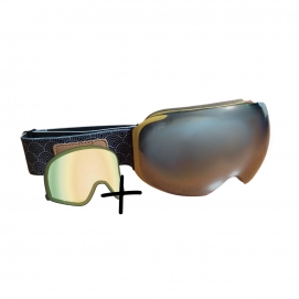 Gogle snowboardowe Aphex KEPLER musztardowy mat ze srebrną szybką + szybka S1 + pasek