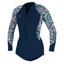 Wetsuit WMN Oneill 2023 BAHIA 2/1 FZ L/S NAVY/FLORAL - 10
