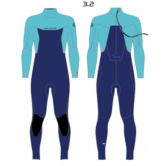 Neopren wetsuit DL FL 2022 Dolphin Youth 3/2 BZ C1 navy-6